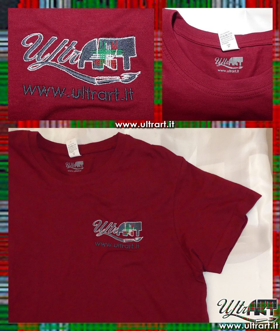 T-shirt bordeaux UltrArt con logo stampato